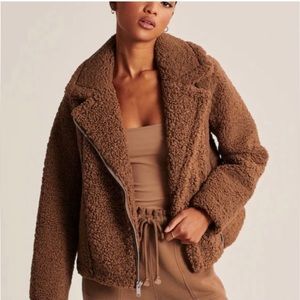 Camel Sherpa Fully Lined Moto Jacket XL